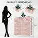 Pink Oversized Dresser With Textile Bins Organizer