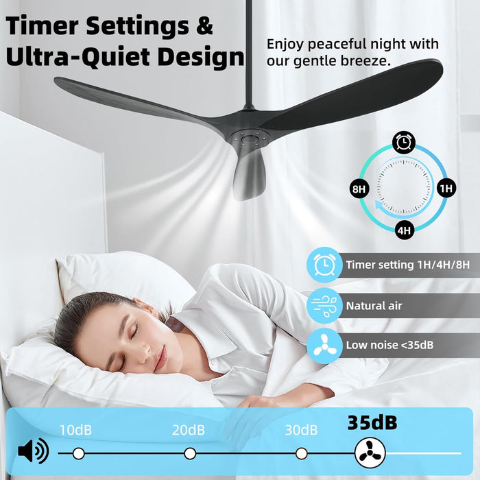 60Inch Outdoor Smart Ceiling Fan VoiceControl Remote
