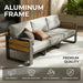 Aluminum Outdoor Patio Furniture Set with Table,7 Seat,Dark Gray