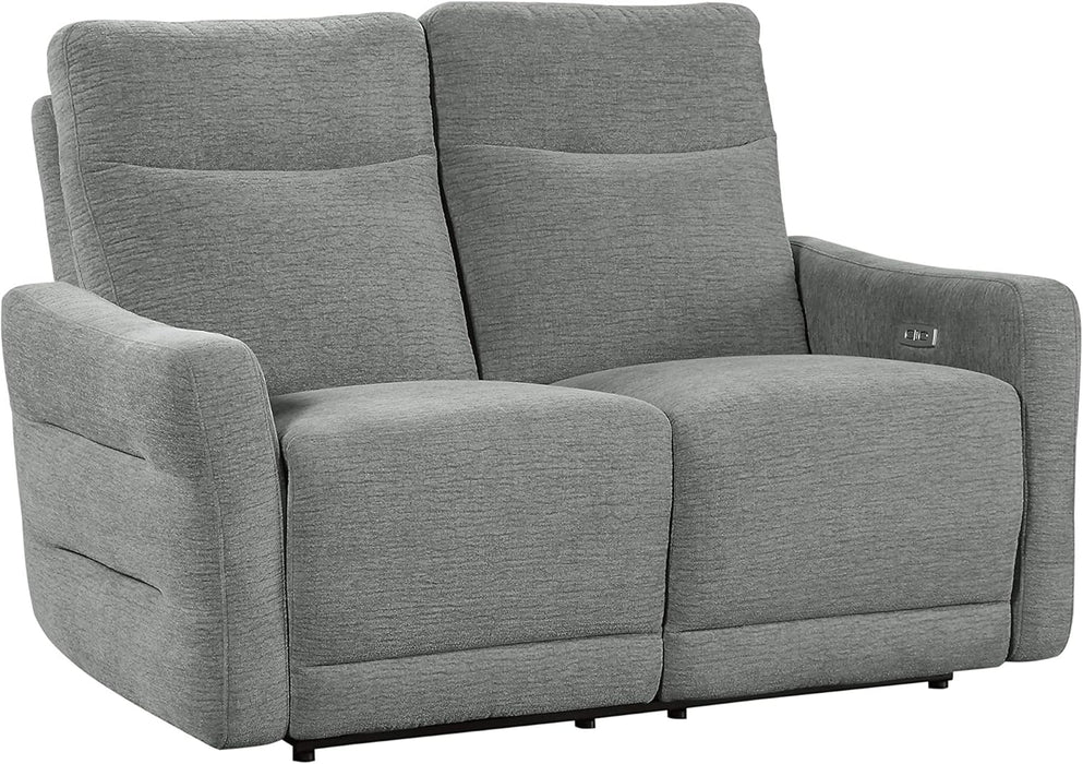 Rainwood Wall-Hugger Power Double Lay Flat Reclining Living Room Set, 3-Piece, Dove Gray