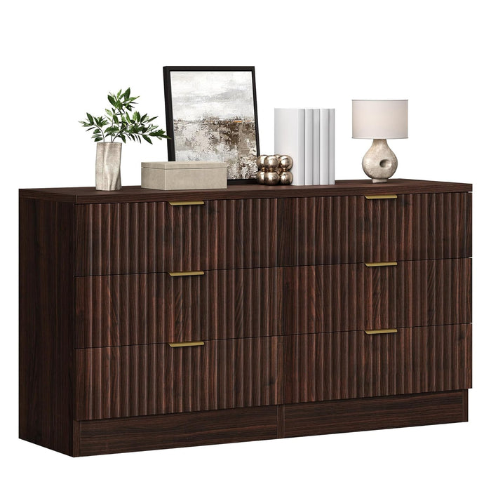 Walnut Dresser 47Inch Wide Storage Cabinet Bedroom