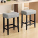 Bar Stools Set of 2,25.7 Inch Counter Height Bar Stools,Upholstered Kitchen Barstools with Solid Wooden Legs, Linen Saddle Stools for Kitchen Island, Bar, Cafe, Grey