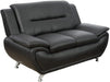 Modern Living Room Furniture Set,Leather Sofa Set for Living Room,Leather Couch Living Room Set for Office (Sofa and Loveseat Set,Black 2)