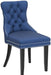 Tufted Dining Chairs Set of 4, Velvet Upholstered Dining Chairs with Nailhead Back and Ring Pull Trim, Solid Wood Dining Chairs for Kitchen/Bedroom/Dining Room (Blue)