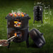Vertical 17 Inch Steel Charcoal BBQ Smoker, Heavy Duty 3-In-1 Portable Outdoor Grill Cooker with Built-In Thermometer &Adjustable Vent Systems for Outdoor Backyard Cooking Grilling Camping