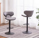 Masaccio Weathered Gray Upholstery Airlift Adjustable Swivel Barstool with Chrome Base, Set of 2