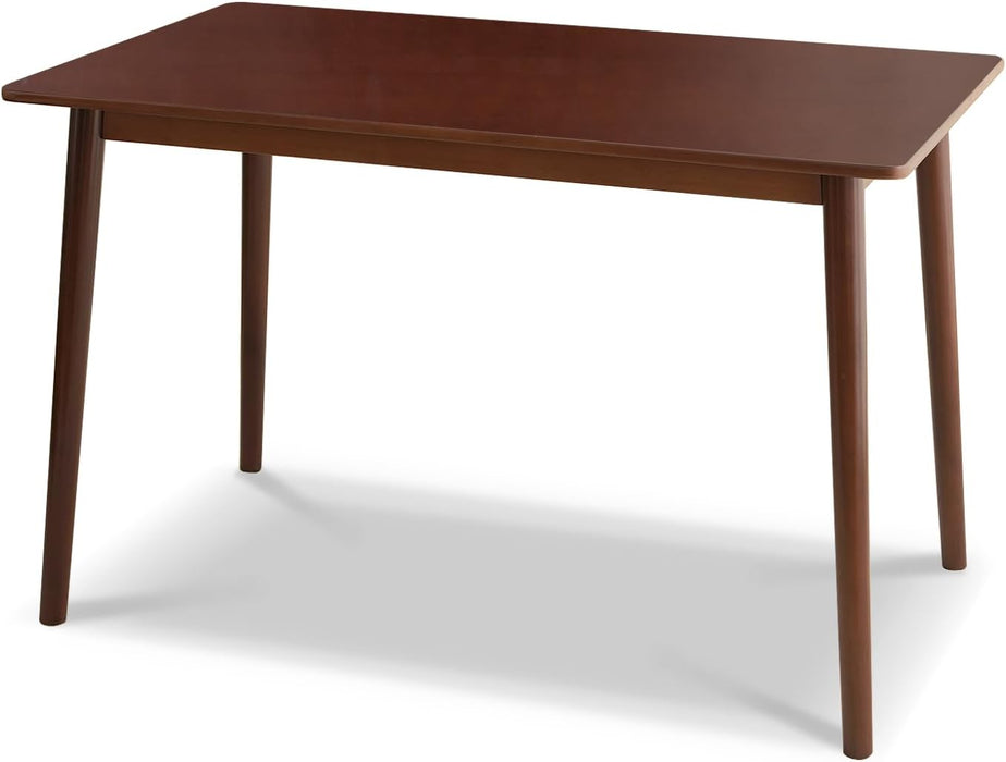 BAKEVE Bamboo Dining Table for 4-6 Person- 47.2'' Solid Wood Kitchen Table, Farmhouse Rectangular Dining Room Table, Mid Century Modern Desk for Living Room, Kitchen, Walnut, Fsc-Certified Bamboo