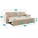 84.64 In. Velvet L-Shaped Sleeper Sectional Sofa with Square Arms In. Beige, Reversible Chaise, and Pull-Out Sofa Bed