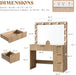 36InchesWide Fluted Vanity Desk With Premium Mirror