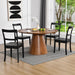 Black Wooden Dining Chairs Set of 2,Ladder Back Kitchen Chairs