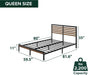 Kai Bamboo and Metal Platform Bed Frame, Sturdy Steel Frame, Queen