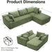 106 Inch Emerald Corduroy Luxurious Sectional Sofa