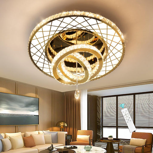 Gold 24 Inch Ceiling Chandelier Decorative Illumination