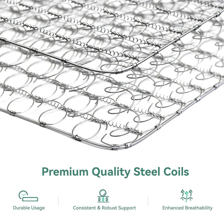 Twin Mattress, 6 Inch Twin Size Mattresses in a Box with Smarts™ Coil for Pressure Relief, Medium Plush Foam and Spring Hybrid Colchones with Certipur-Us Certified