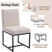 Kitchen & Dining Room Chairs Set of 2, Linen Fabric Mid Century Modern Dining Chairs, Upholstered Dining Chairs with Black Finish Metal Frame, Cream, 2 PC