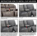 Reclining Love Seat with Middle Console Slipcover, 8-Piece Velvet Stretch Loveseat Reclining Sofa Covers, 2 Seat Love Seat Recliner Cover, Thick, Soft, Washable, Love Seat Slipcovers (Sand)