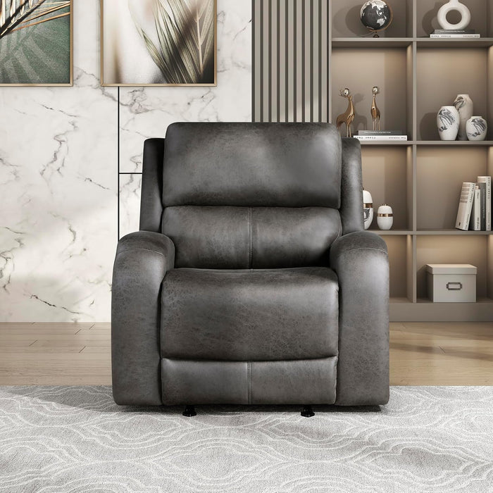 Rocker Recliner Chair, Reclining Rocking Chair, Home Theater Reclining Seat, Manual Recliner Seat for Living Room, Nursery, Bedroom, Office, Apartment, Grey