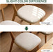 100% Solid Wood Upholstered Dining Chairs, Mid Century Modern Oak Dining Chairs with Curved Back Design with Butterfly Wing Shape for Kitchen, Dining Room, Restaurant (4PK, Log Color-Beige Cushion)