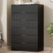 Fluted 6 Drawer Dresser for Bedroom,47'' Tall Chest of Drawer W/Gold Handle