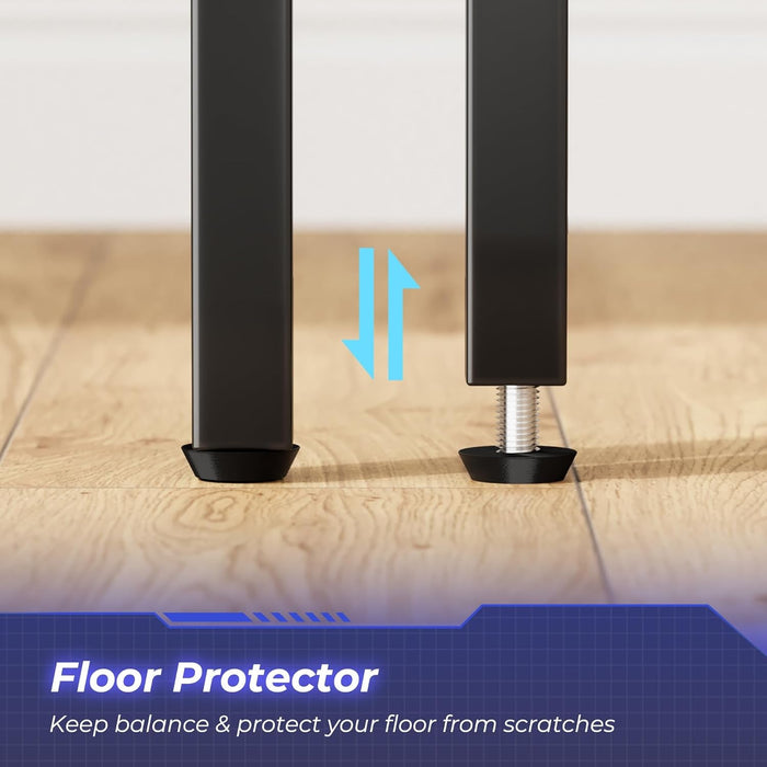 L Shaped Desk, 47 Inches Computer Desk with Reversible Storage Shelves, Gaming Desk, Corner Desk Home Office Desks, Writing Desk Study Desk with Metal Frame, Carbon Fiber Black