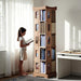 Larger Solid Wood Rotating Bookshelf, Revolving Bookcase (5-Tier)