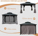 12x12 Hardtop Gazebo Featuring Aluminum Frame Netting