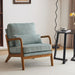 Teal Corduroy Mid Century Modern Upholstered Armchair