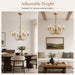 Farmhouse Vintage Antique Brass Chandelier: Distressed Gold Candle Fixture
