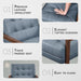 Blue Premium Genuine Leather Tufted Upholstered Chair