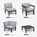 6-Piece Patio Sectional Sofa Set, Modular Outdoor Furniture Set - All-Weather Waterproof HIPS Frame & Quick-Dry Olefin Cushions, Black