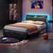 Queen Bed Frame with Storage Headboard,Charging Station,2 Drawers