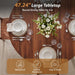 Fluted round Dining Table for 4-6, 47'' Wood Kitchen Tables for Dining Room