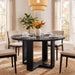 Round Dining Table 47.24 Black Luxurious SolidWood