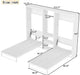 Twin Size Metal Murphy Bed with Wardrobe and Shelves, 2 in 1 Foldable Wall Bed with Power Outlets, Space-Saving Design (Pure White)