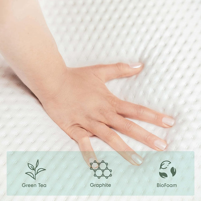 Green Tea Twin Mattress 8 Inch - Cooling Graphite Memory Foam Twin Mattress for Kids, Fiberglass Free Pressure Relief Supportive Bed in a Box, Certipur-Us Certified