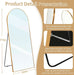 Arched Full Length Mirror, 71X32 Oversized Floor Mirror with Stand, Gold Mirror Full Length, Aluminum Full Body Dressing Mirrors with Arched-Top, Leaning for Living Room, Bedroom