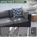 8 Piece Patio Furniture Set with 44" Fire Pit Table Wicker Rattan Sectional Sofa Outdoor Seating with Thickened Cushion, Grey