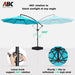 10FT Cantilever Umbrella with Base and Weights Bag, Turquoise