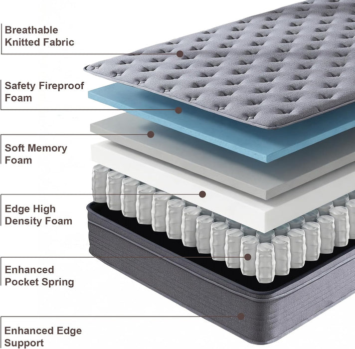 Full Size Mattress, 12 Inch Memory Foam Hybrid Mattresses for Pressure Relief, Motion Isolation, Breathable Comfort and Durable, Certipur-Us