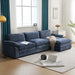 Convertible Sectional Sofa with Chaise L Shaped Couch with Ottoman Reversible 3-Seat Sofa Sectional Couch Sets for Apartment Gray-Blue