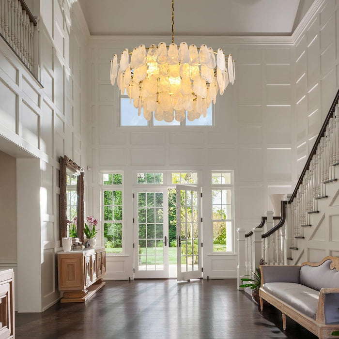 Modern Large Crystal Glass Chandelier, 39.76" Gold Luxury Hanging Pendant Light Fixture,16-Light round Cloud Ceiling Chandeliers Lighting for Dining Room Living Room Bedroom Foyer Stairway, E12
