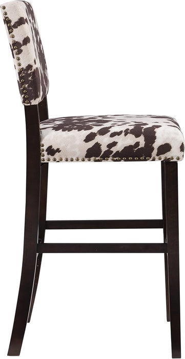 Udder Madness Corey Bar Stool, 19"W X 22.5"D X 44.75"H, Brown