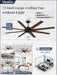 72 Inch Ceiling Fan No Light, Black Ceiling Fan with Remote, 6-Speeds, Quiet Reversible DC Motor, Industrial Ceiling Fans without Lights for Living Room, Garage, Patio, Indoor/Outdoor Use