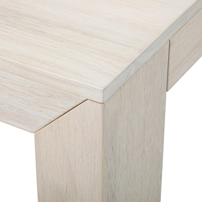 72 Inch Modern Wood Dining Table, Solid Wood Rectangular Dining Table for Kitchen/Dining Room, White Sand Wirebrush