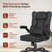 Ergonomic Office Chair Leather Desk Chair with Lumbar Support Flip up Arms