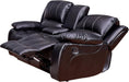 2PC Bonded Leather Recliner Set, Sofa, Loveseat, 8018, Black