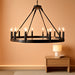 Black Wagon Wheel Chandelier 32Inch 12Light Industrial