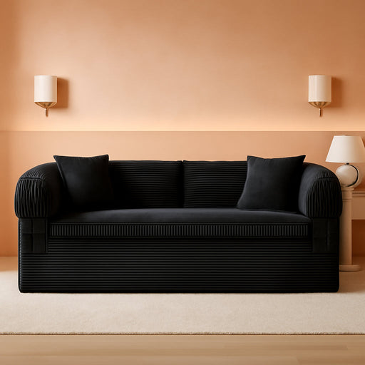 79Inch Convertible Sofa Bed Black Luxurious Comfort