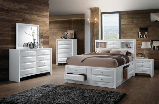 Furniture Ireland Wood 5-Piece Bedroom Set Bed W/Storage, Chest, Dresser, and 2 Nightstands