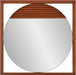 Dirken Hanging round Wall Mirror, Modern Geometric Style Mirror with Square Wooden Frame and Brown Finish for Living Room, Entryway and Bathroom, 20 X 20 Inch